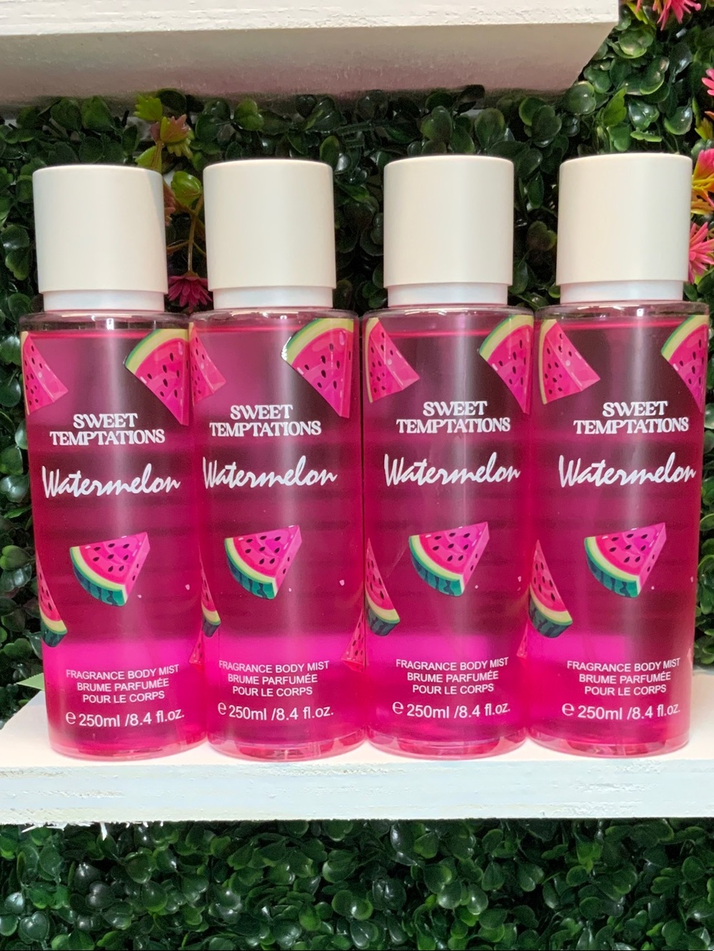 Temptations Watermelon Body Mist - Bright Pink Bottles